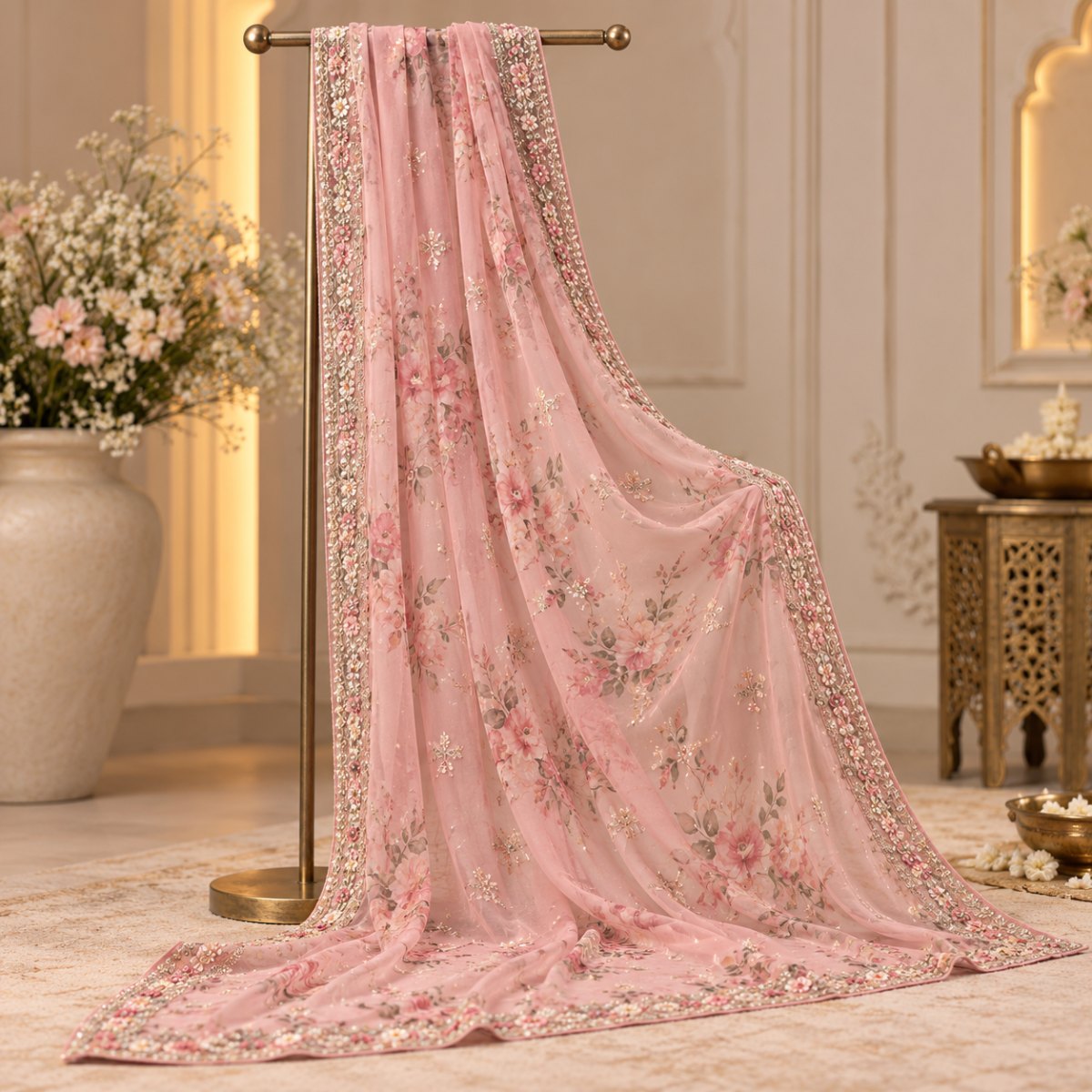 Blush Pink Modal Silk Stole